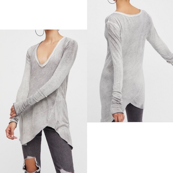 Free People Tops - Free People We The Free Long Beach Grey Top XS